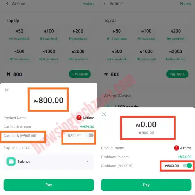 How to use Opay Cashback to buy airtime